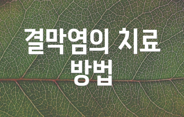결막염의 치료 방법