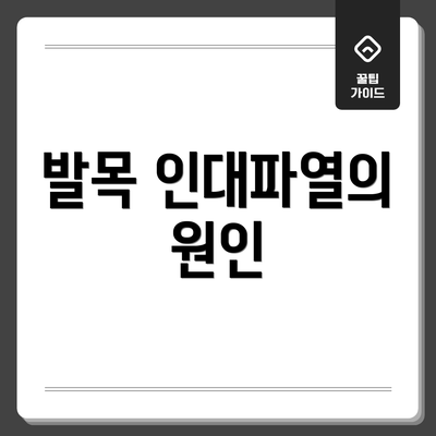 발목 인대파열의 원인