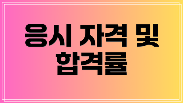 응시 자격 및 합격률