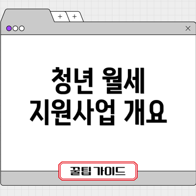 청년 월세 지원사업 개요