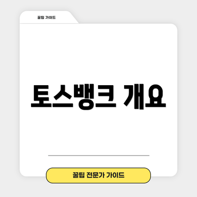 토스뱅크 개요