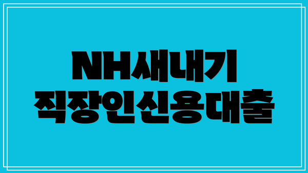 NH새내기 직장인신용대출