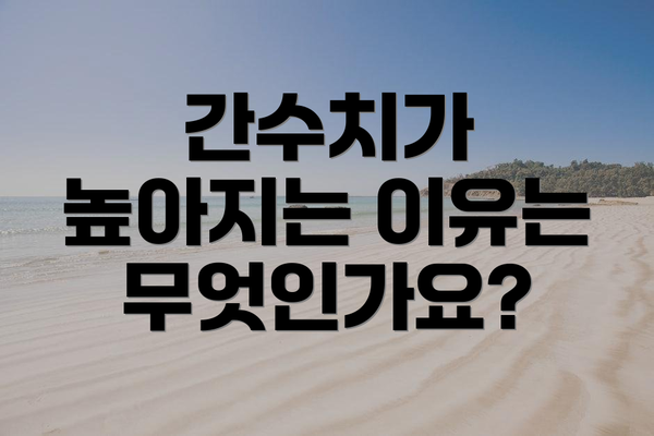 간수치가 높아지는 이유는 무엇인가요?