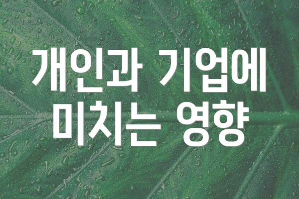 개인과 기업에 미치는 영향