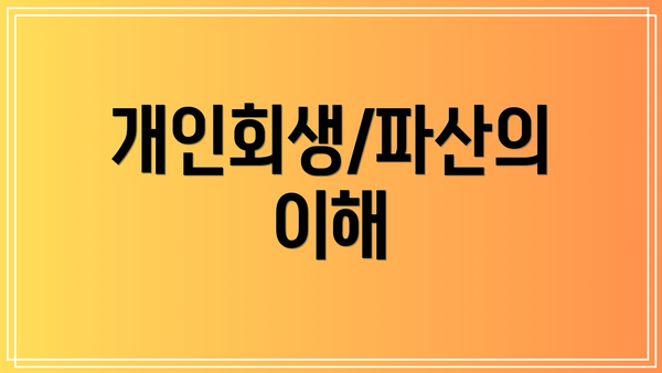 개인회생/파산의 이해