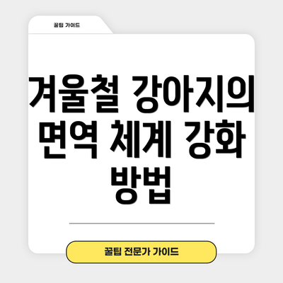 겨울철 강아지의 면역 체계 강화 방법