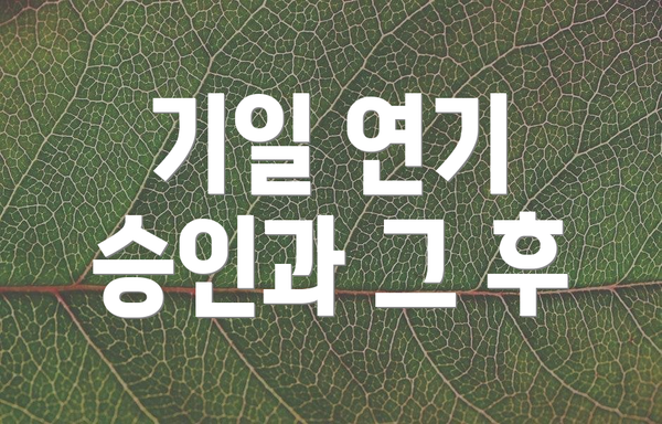기일 연기 승인과 그 후