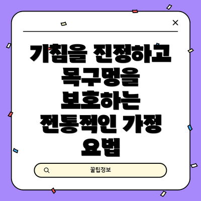 기침을 진정하고 목구멍을 보호하는 전통적인 가정 요법