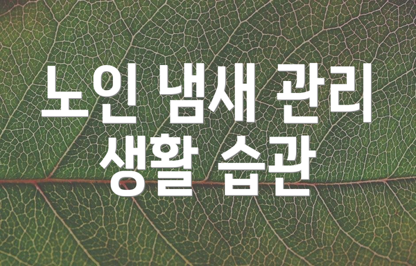 노인 냄새 관리 생활 습관