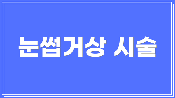 눈썹거상 시술