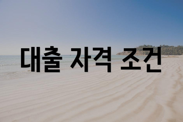 대출 자격 조건