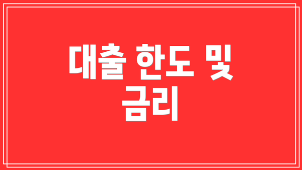 대출 한도 및 금리