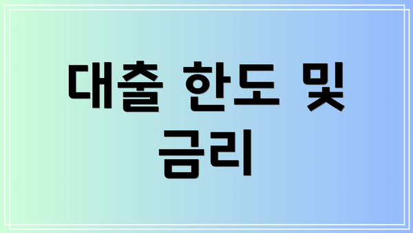 대출 한도 및 금리