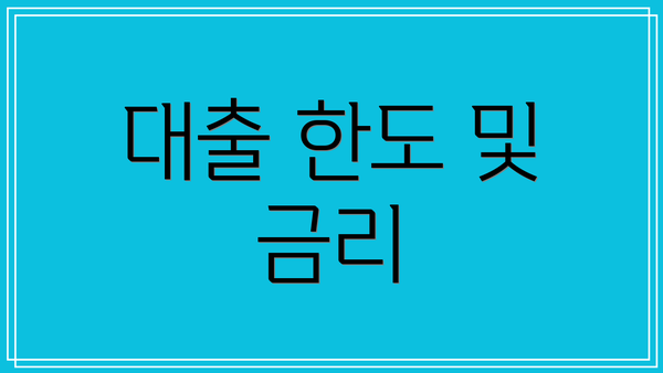 대출 한도 및 금리