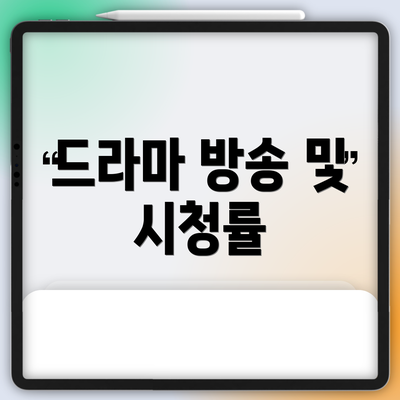 드라마 방송 및 시청률