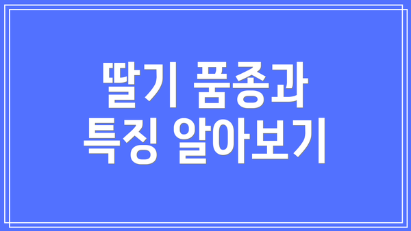 딸기 품종과 특징 알아보기