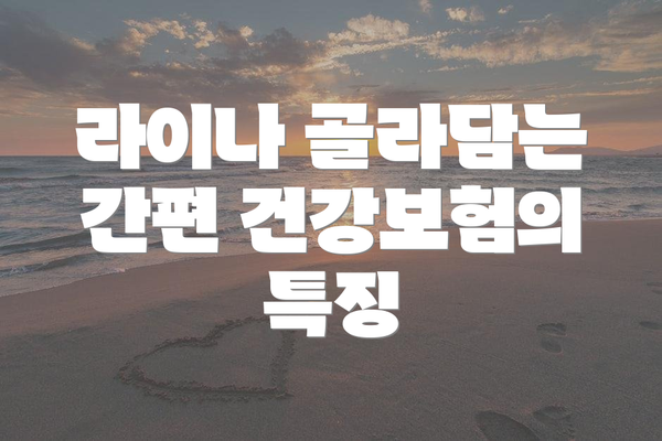 라이나 골라담는 간편 건강보험의 특징