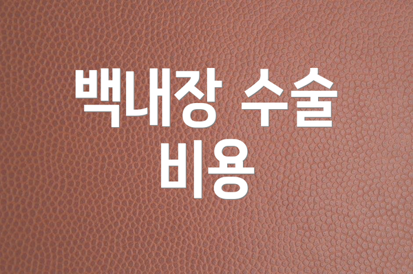 백내장 수술 비용