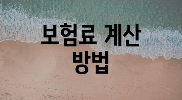 보험료 계산 방법