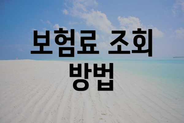 보험료 조회 방법