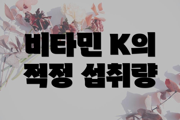비타민 K의 적정 섭취량