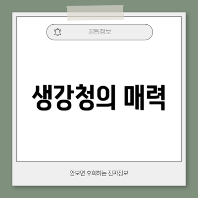 생강청의 매력