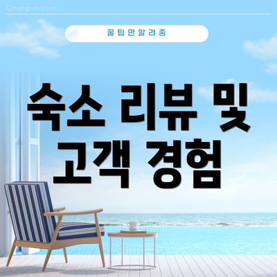 숙소 리뷰 및 고객 경험