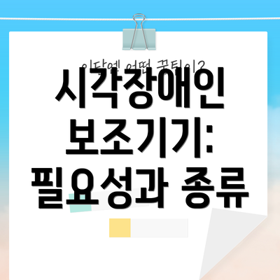 시각장애인 보조기기: 필요성과 종류