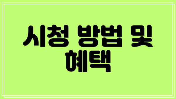시청 방법 및 혜택