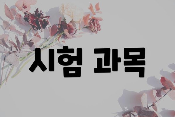 시험 과목