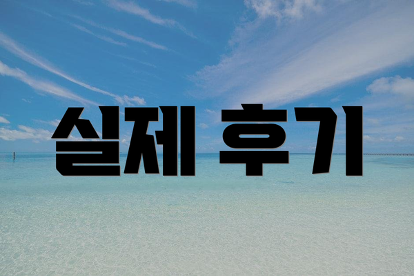 실제 후기