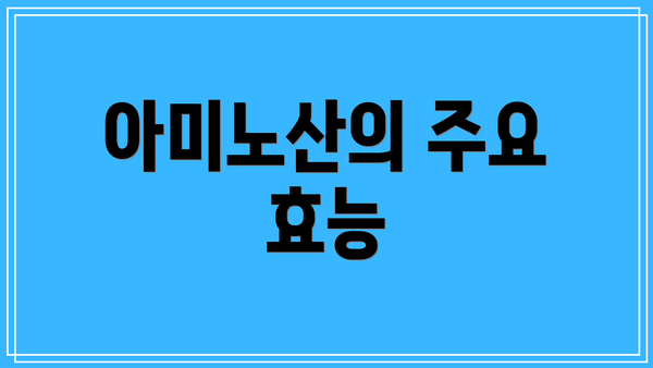 아미노산의 주요 효능