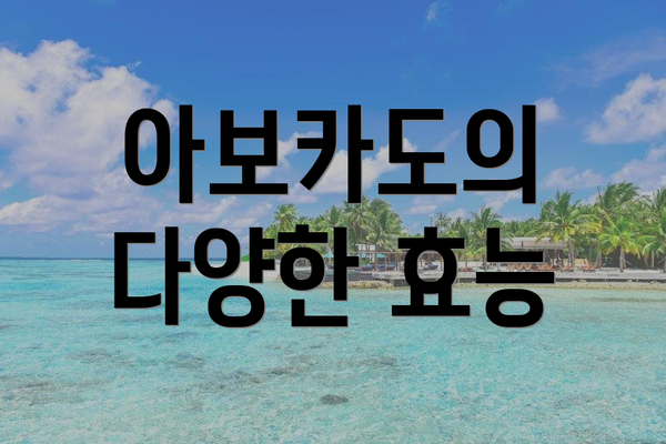 아보카도의 다양한 효능