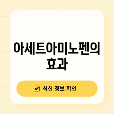 아세트아미노펜의 효과