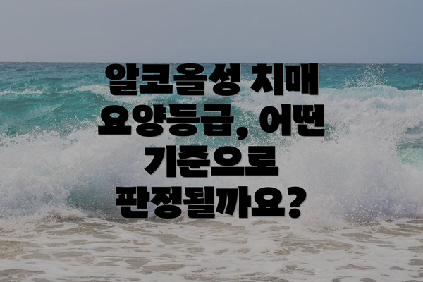 알코올성 치매 요양등급, 어떤 기준으로 판정될까요?
