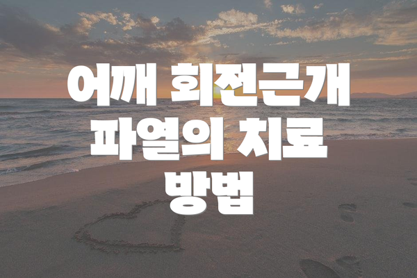 어깨 회전근개 파열의 치료 방법
