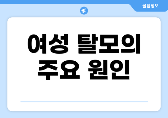 여성 탈모의 주요 원인