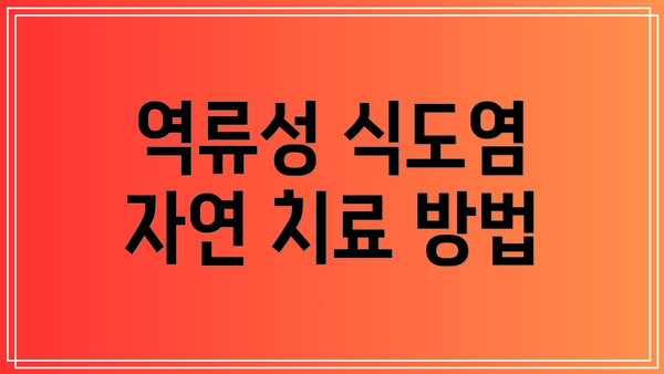 역류성 식도염 자연 치료 방법