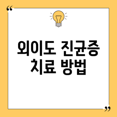 외이도 진균증 치료 방법
