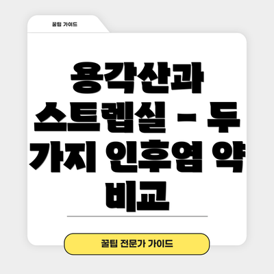 용각산과 스트렙실 - 두 가지 인후염 약 비교