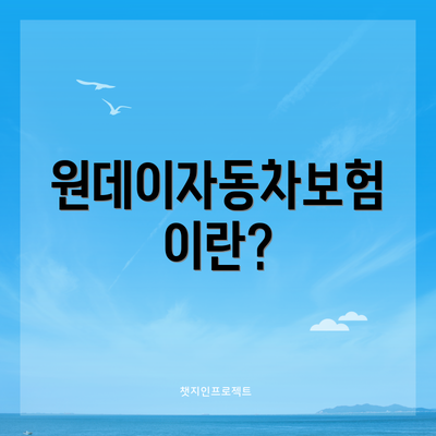 원데이자동차보험이란?