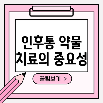 인후통 약물 치료의 중요성