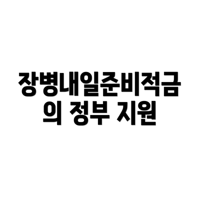 장병내일준비적금의 정부 지원