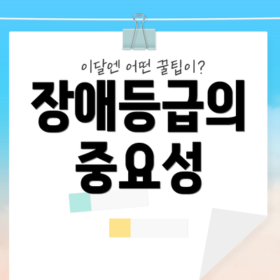 장애등급의 중요성
