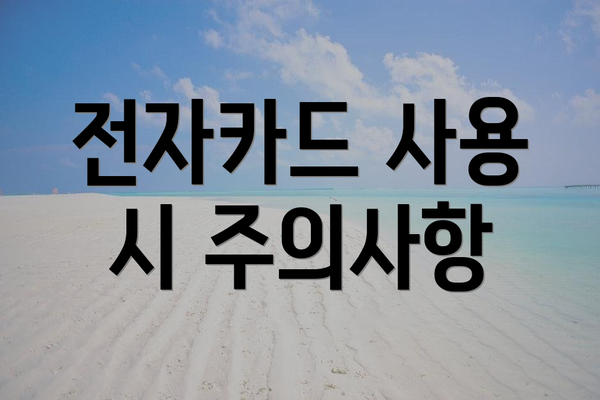 전자카드 사용 시 주의사항