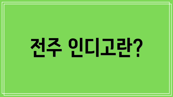 전주 인디고란?