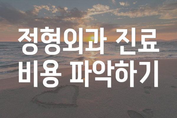 정형외과 진료 비용 파악하기