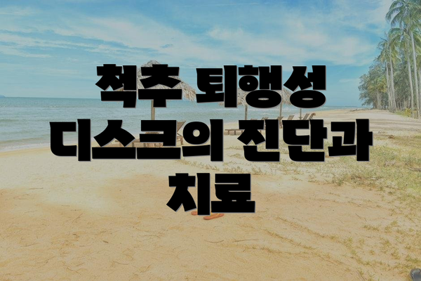 척추 퇴행성 디스크의 진단과 치료