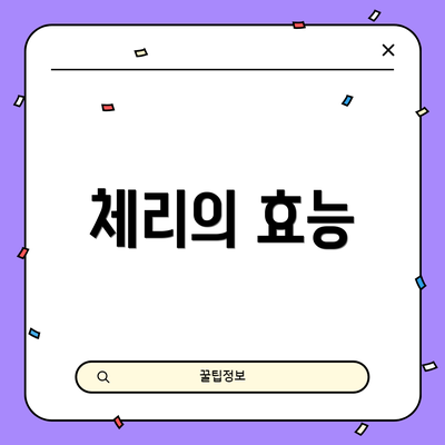 체리의 효능