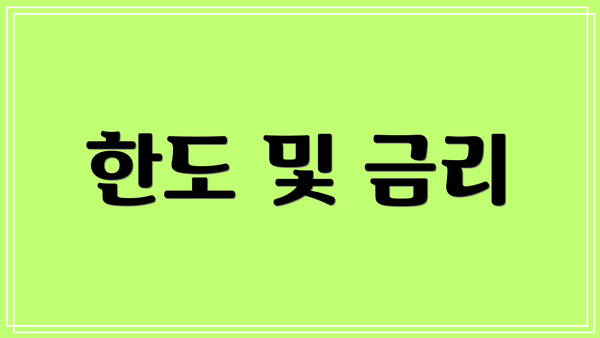 한도 및 금리